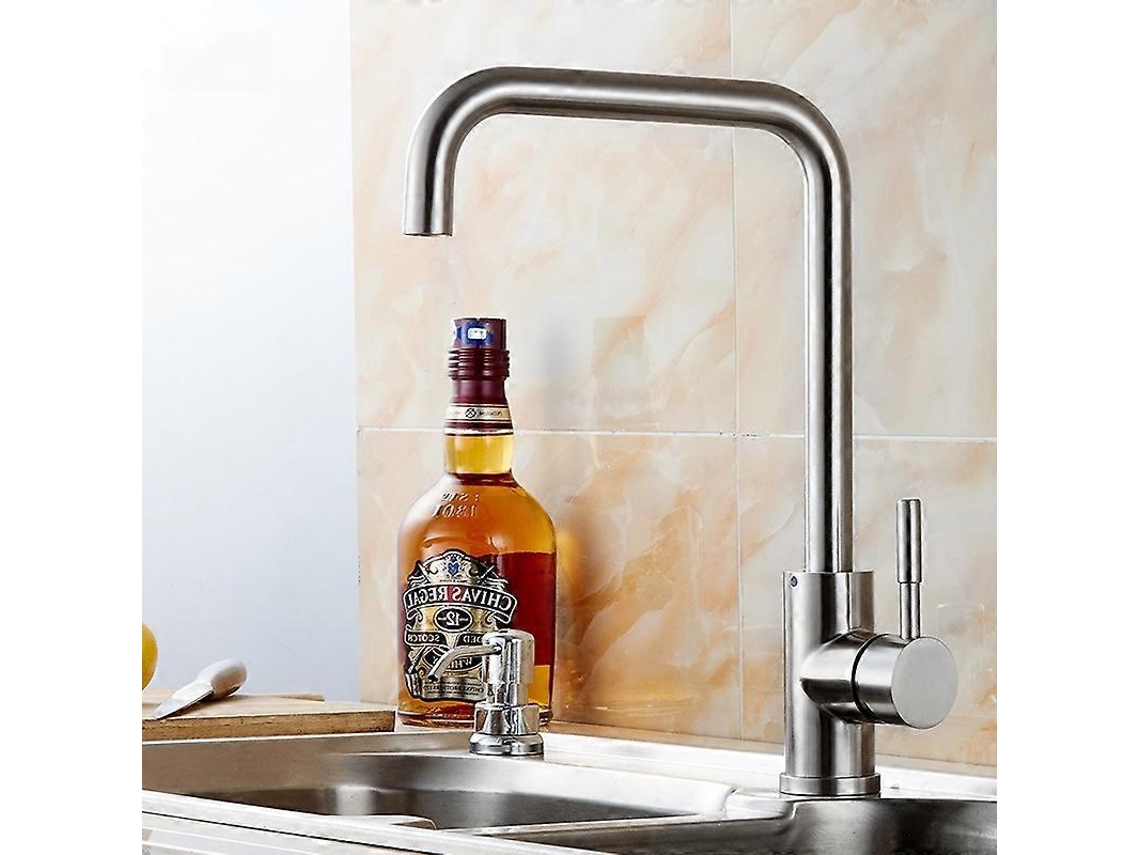 Grifo Cocina 7-forma Acero Inoxidable 304 Cepillado, Giratorio 360°, Aerador Desmontable Anti-calcáreo