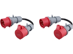 X Cable De Extensión Adaptador De Cargador Para Vehículos Eléctricos Cee Gen De 5 Pines, Rojo, De 32 A Macho A 16 A
