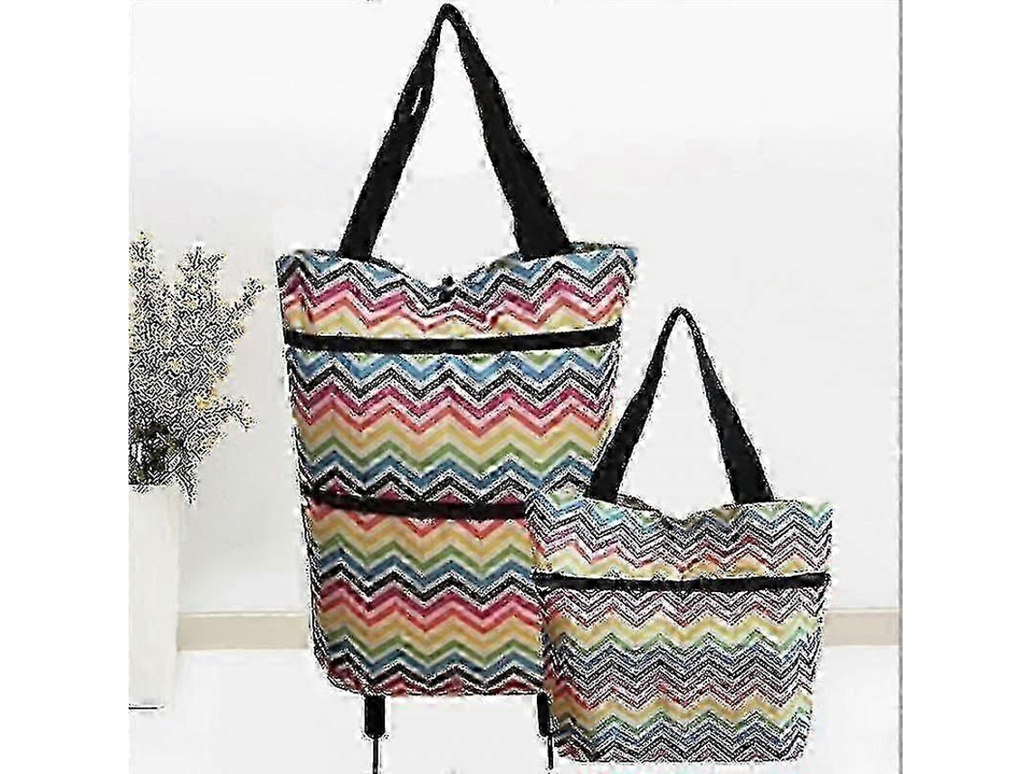 Carrito de compras plegable 2 en 1 GOKOCO con cremallera de dos etapas y ruedas.