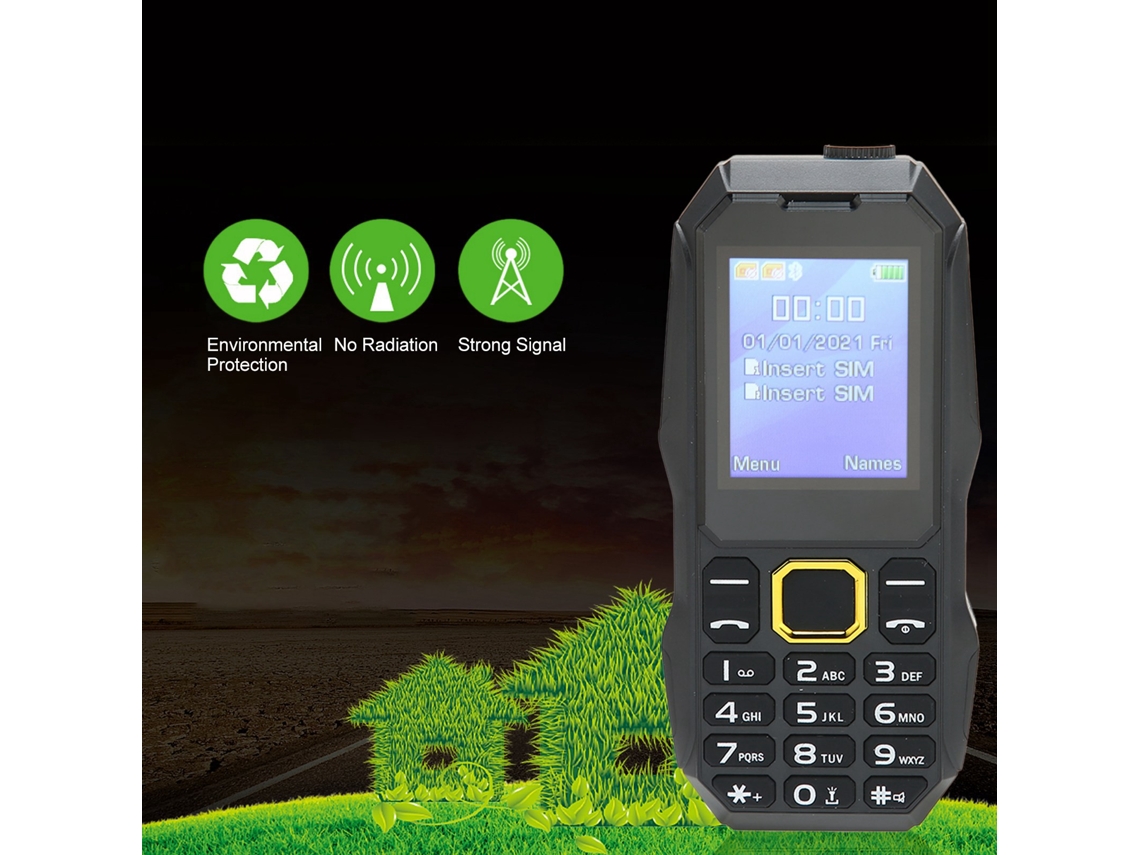 Telefone Móvel Para Idosos 1.8 Polegadas Lcd Botões Grandes Cartão Duplo Standby 5800mah Bateria Preto