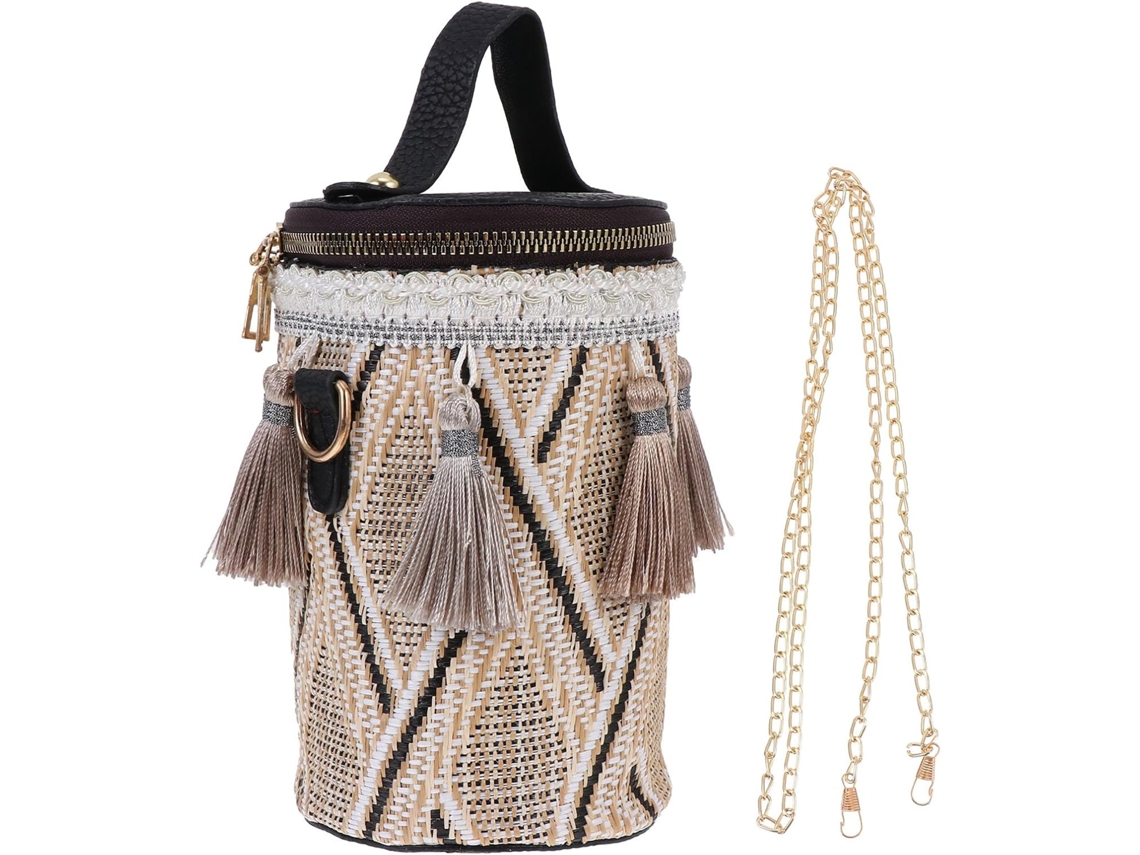 Bolsa Ciieeo De Grande Capacidade, Estilo Boêmio, Em Poliéster Trançado Artístico.