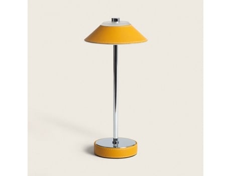 LEDKIA Limer Lámpara de Mesa Portátil Led 3W Cuero y Metal con Batería Usb Recargable
