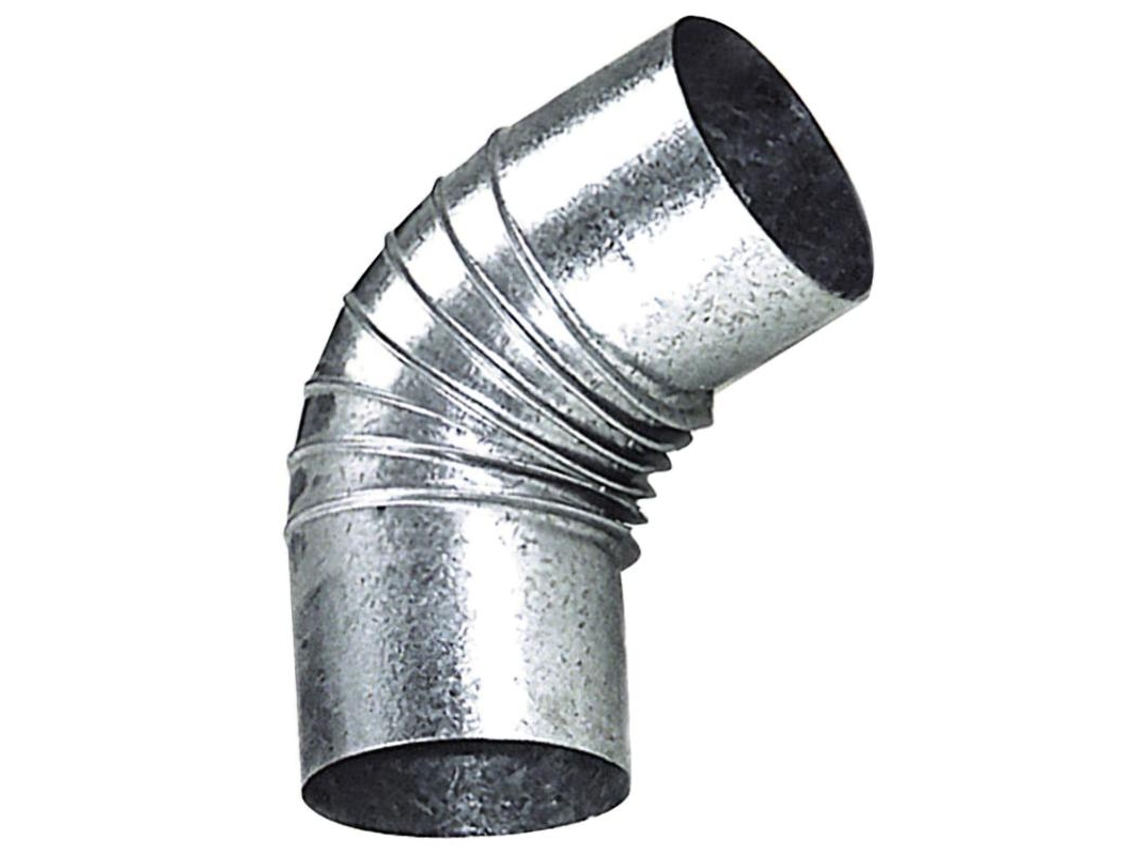 Codo estufa galvanizado de 150 mm. 45°.