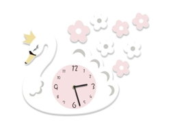 Reloj De Pared Infantil 3d Silencioso Con Forma De Cisne, Decorativo Para Dormitorio Y Sala De Estar.