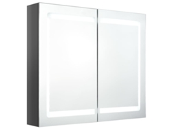Maison Exclusive - Armario De Baño Con Espejo Led Gris Brillante 80x12x68 Cm