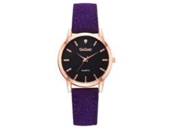 Reloj De Pulsera De Cuarzo Para Mujer Con Esfera Redonda, Estilo Casual, A La Moda, Color Morado.