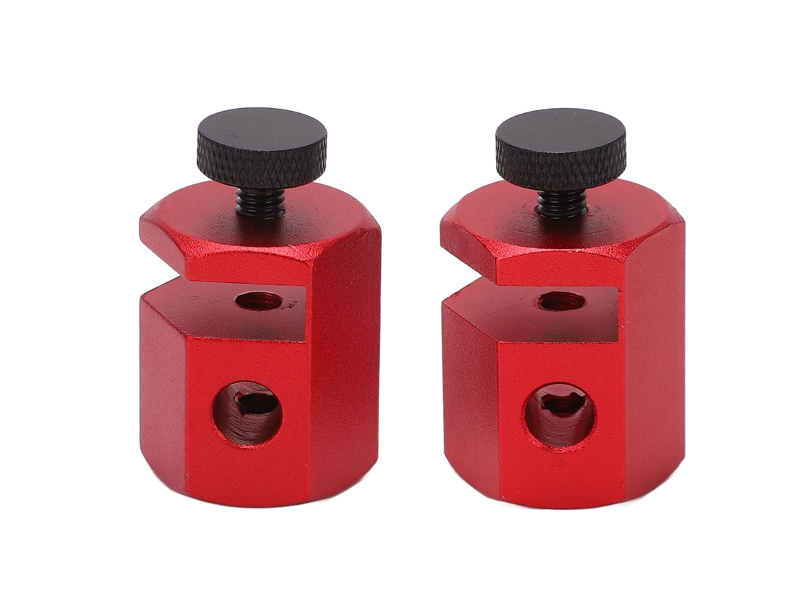 2 unidades de guías de escalera auxiliares de aluminio anodizado rojo para marcar marcos en carpintería.