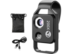 Lente De Microscopio Con Aumento De 200x Y Luz Led, Microscopio Móvil Cpl