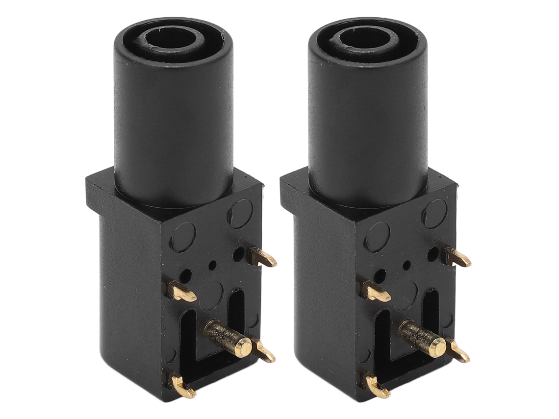 2 conectores banana PCB de 4 mm, seguros y de buena conductividad para multímetros de prueba de voltaje, color negro.