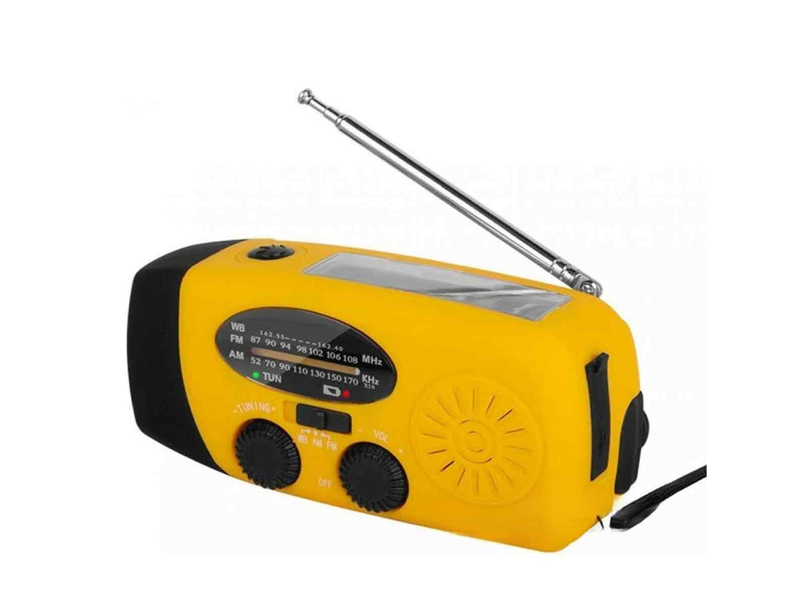 JILLIOPER Radio de Mano Solar Portátil Alarma Meteorológica Radio de Emergencia para Desastres al Aire Libre 1 pieza
