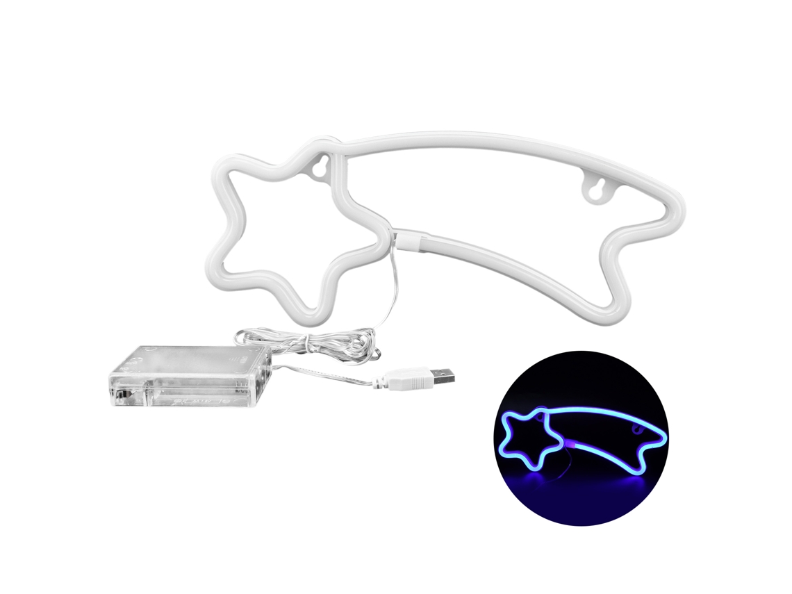 2026-luz Neón Forma De Meteorito Lámpara Neon Para Decoración De Bodas Fiestas Cumpleaños Regalo Azul