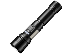 YEMAESRE Linterna LED recargable Super brillante Enfoque ajustable 7 modos de iluminación Antorcha impermeable negra