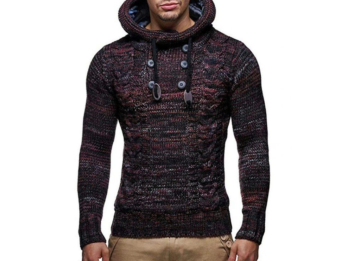 2026-jersey De Cuello Alto Con Capucha Manga Larga Para Hombre Suéter Casual De Lana Pullover