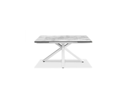 Mesa Extensible de 160Cm a 240Cm Moderna Tapa Cerámica en Vidrio Templado Mármol Blanco SOLOLED