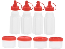 1 Juego De Mini Botellas Exprimibles Con Tapa Para Tarros De Condimentos Y Salsas.
