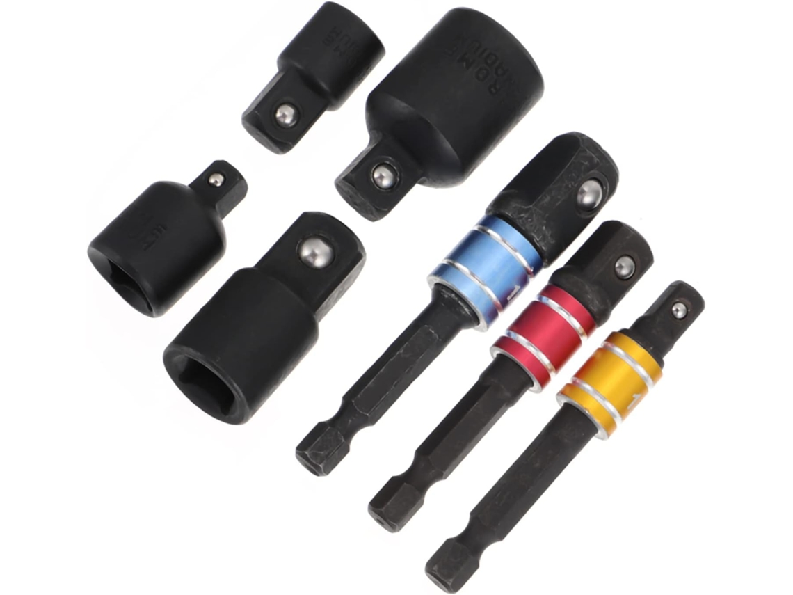 Adaptador De Llave De Carraca Metálica De 7 Piezas Para Taladro Y Destornillador De Con Reductor Y