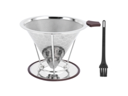 Filtro De Café Con Soporte De Acero Inoxidable, Embudo Cónico, Para 1-6 Tazas, Utensilio De Cocina.