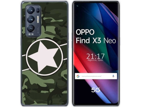 Carcasa Oppo Find X3 Neo TUMUNDOSMARTPHONE Camuflaje 01 Multicolor