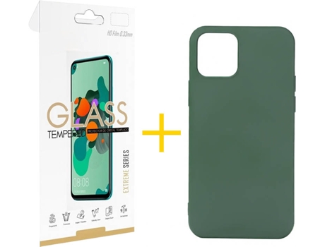 Kit Funda + Protector de Pantalla Apple iPhone 11 Pro SKYHE Liso (Verde)