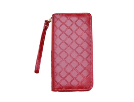 Cartera Doble Cremallera, Cartera Gran Capacidad Doble Capa, Roja ZMDECQNA