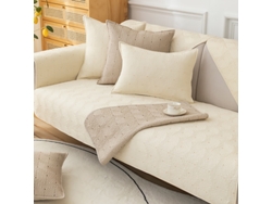 Funda de asiento de sofá antideslizante Protector de cojín de sofá -02-Beige blanco-90x260 LUUCOZK