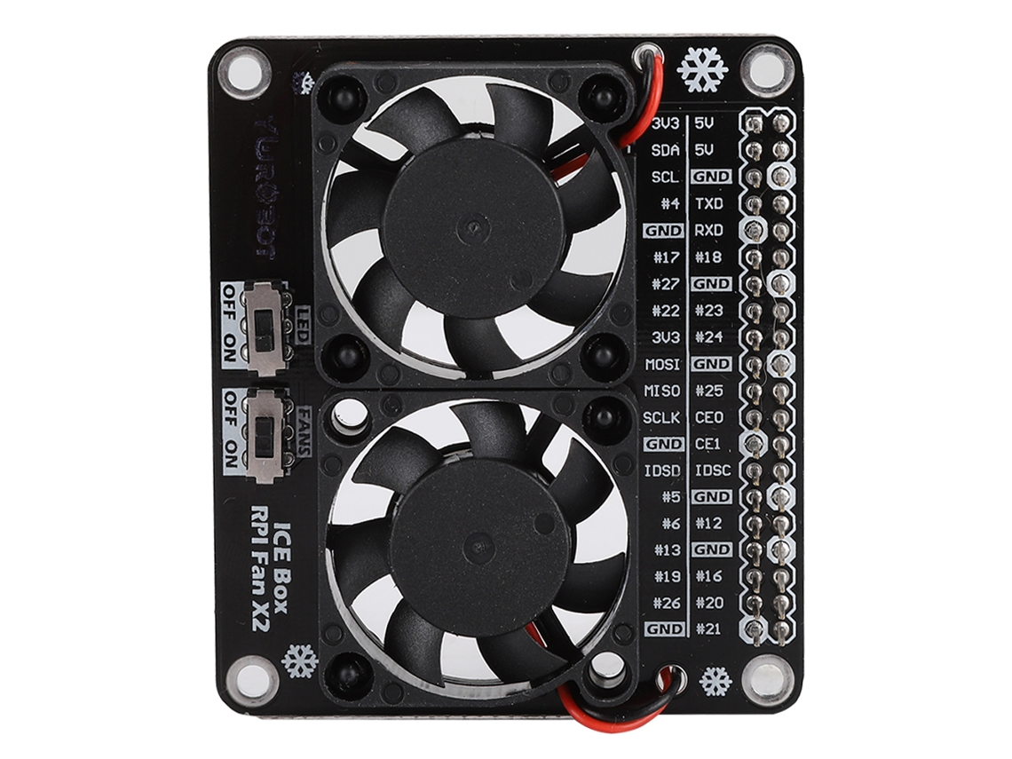 Mini Ventilador De Refrigeración Doble Con Placa De Extensión Gpio Para Raspberry Pi 4b/3b+/3b/3a+