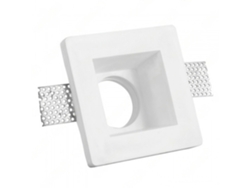 Portalámparas Empotrable Cuadrado Blanco En Escayola 120x120x60 Mm Para Led Gu10 Y Gu5.3