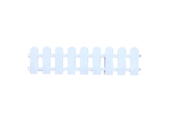 Valla Decorativa De Pvc Blanco Para Jardín, Ideal Para Delimitar Zonas De Plantas Y Césped, 50x13 Cm.