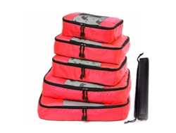 Juego De 6 Bolsas De Almacenamiento De Equipaje De Viaje Con Neceser Y Bolsa Para Zapatos CHRUI Red