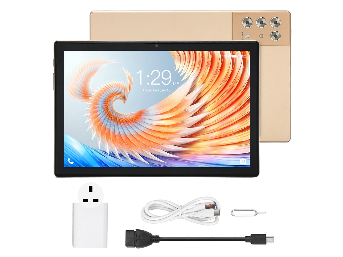 Tableta de 10.1 pulgadas Android 12 5G Wi-Fi FHD Gold compatible con 4G Gold Light