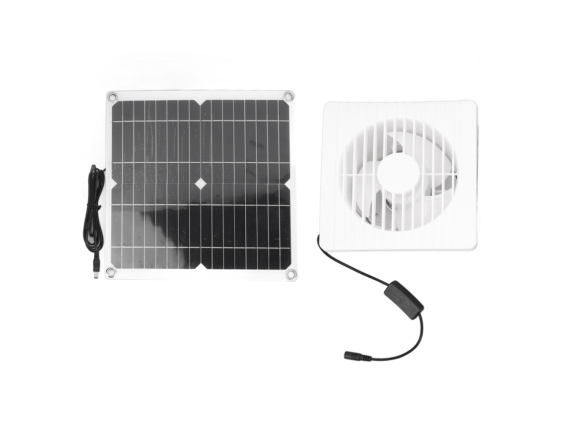 Ventilador solar de 12 W para gallineros y establos.