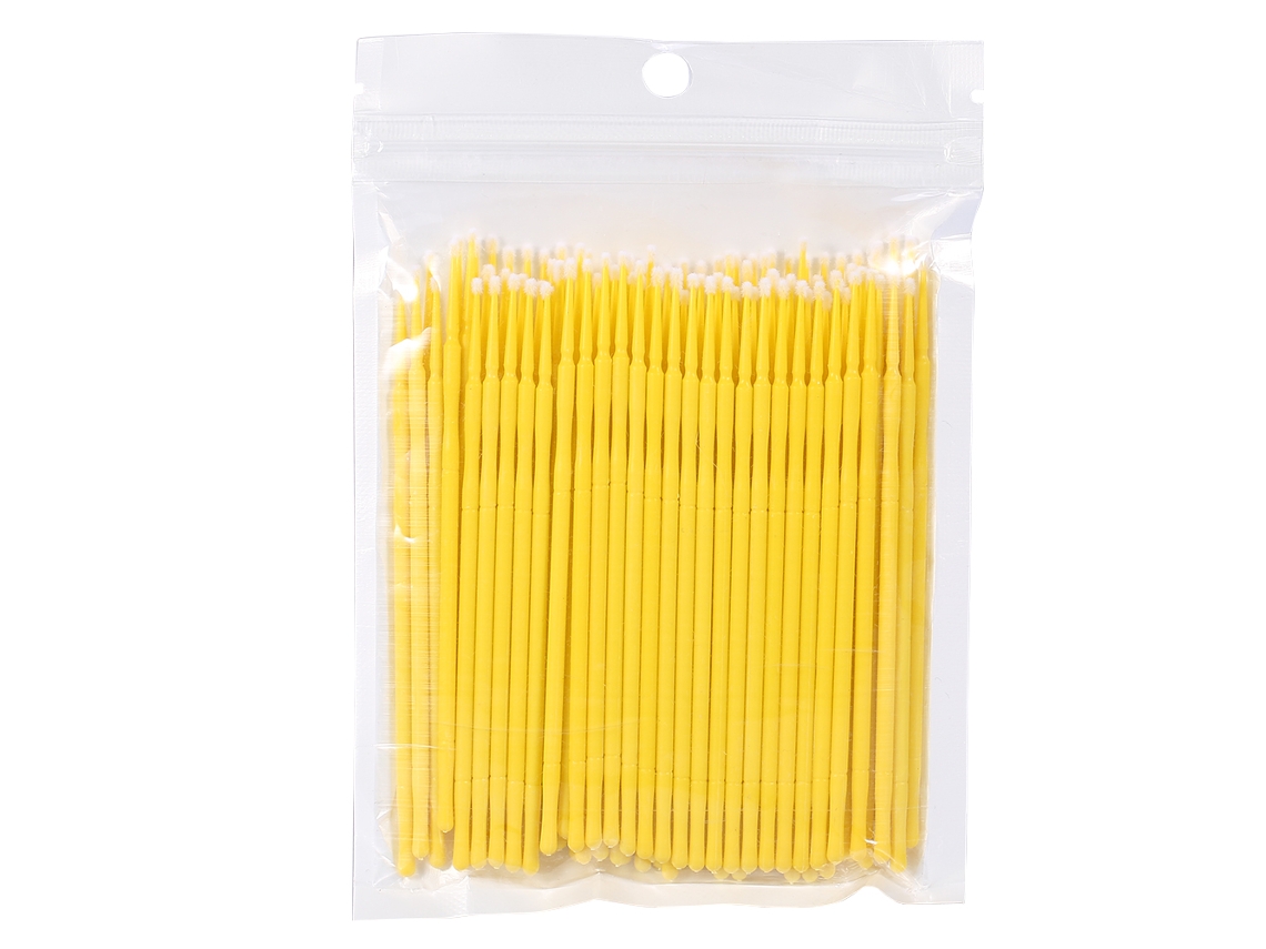 100 Unidades De Bolsitas Desechables Para Cepillos De Pestañas Y Rímel Para Limpieza De Pegamento (amarillo)