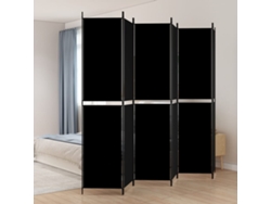 Biombo Divisor | Biombo Separador | Separador De Ambientes De 6 Paneles De Tela Negro 300x220 Cm