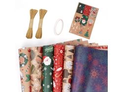Juego de 6 hojas de papel de regalo navideño Eifson para Navidad, ideal para las fiestas de invierno, 70 x 50 cm (05)