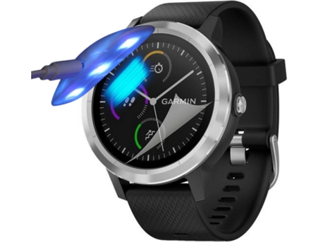 Kit de 4 Protectores de Pantalla Hidrogel para Garmin Vivoactive 3 Flexshield con Lámpara UV