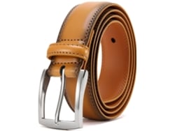 Cinturón de cuero genuino para hombre de Yuysan, informal, sencillo y versátil, 3,5 cm de ancho, 120 cm de largo, color amarillo.