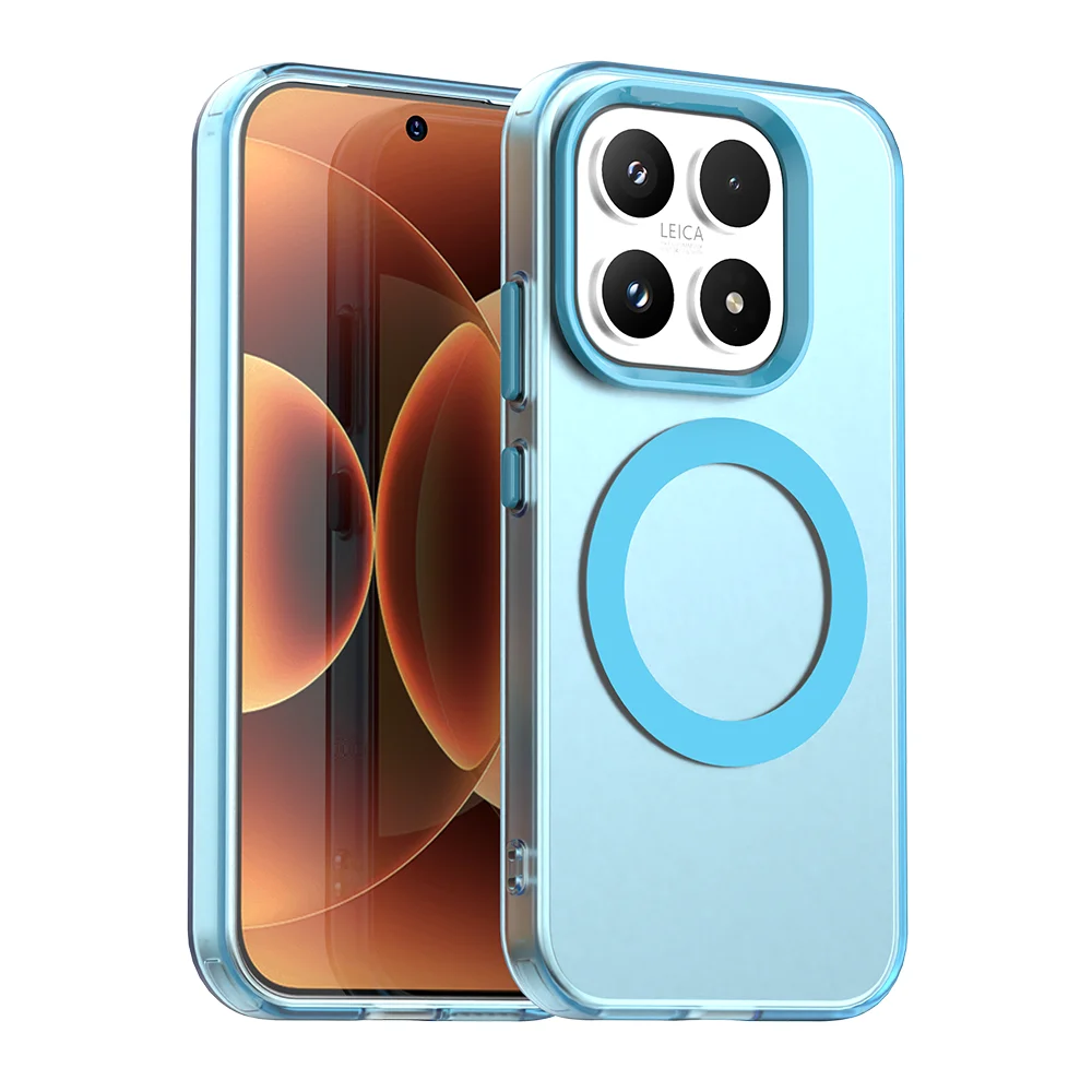 (azul Cielo, Redmi 15c 4g) Funda Transparente Mate Magnética Para Carga Inalámbrica, Cubierta Protectora A Prueba De Golpes.