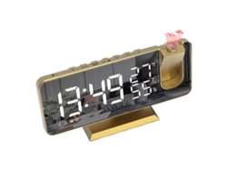 Despertador con Proyección, Radio, Puertos USB, Pantalla LED, 4 Dimmer, Doble Alarma RNEMITERY