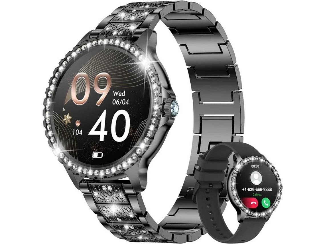 Reloj inteligente para mujer con Bluetooth, llamadas, monitor de actividad física de 1,32 pulgadas con presión arterial, oxígeno en sangre y frecuencia cardíaca. Bestvite