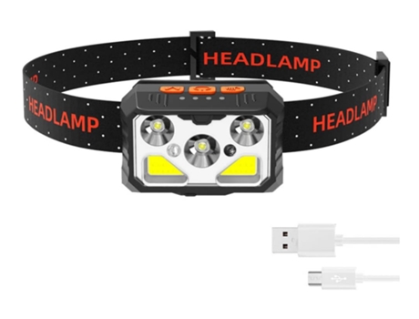 Linterna frontal LED -YIZHOOD Lantern-0159 Linterna frontal recargable por USB Luz frontal impermeable 6 modos y sensor de movimiento (negro) YIZHOOD