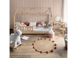 Cama Infantil Bosco 90x190cm Con Alfombra De Yute Ø80cm