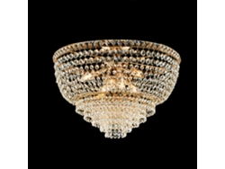 Wagner - Lámpara De Techo De Hierro Y Latón Dorado Con Strass 6 Luces Al.38 - Ø52 - Bl266-pl6-or