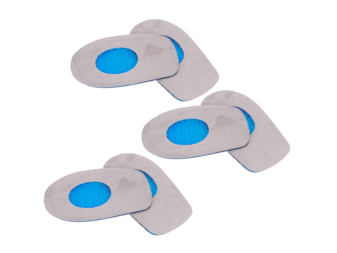 Plantillas alzadoras de talón para mujer (paquete de 3 pares) con amortiguación de silicona suave.