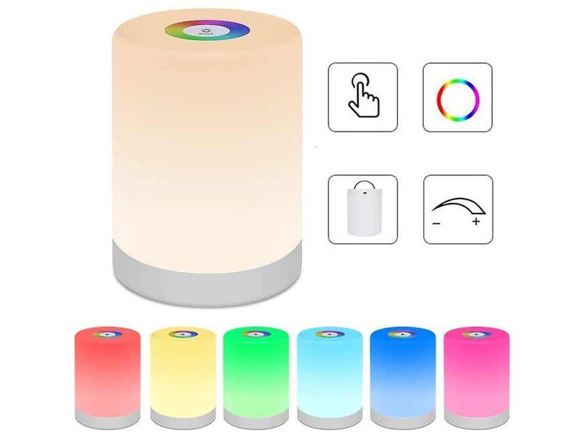 Lámpara De Escritorio Usb Recargable Con Luz Nocturna Rgb Y Control Táctil (regalo)