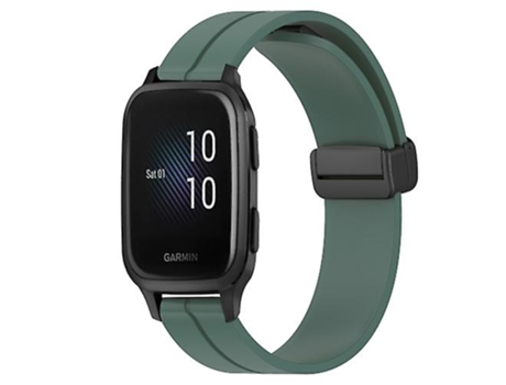Correa para Garmin Venu Sq 2 20 mm Color sólido Cierre magnético Correa de reloj de silicona verde oliva VENISYMLIS