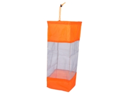 Cesta de lavandería plegable portátil con red de malla y cordón naranja M