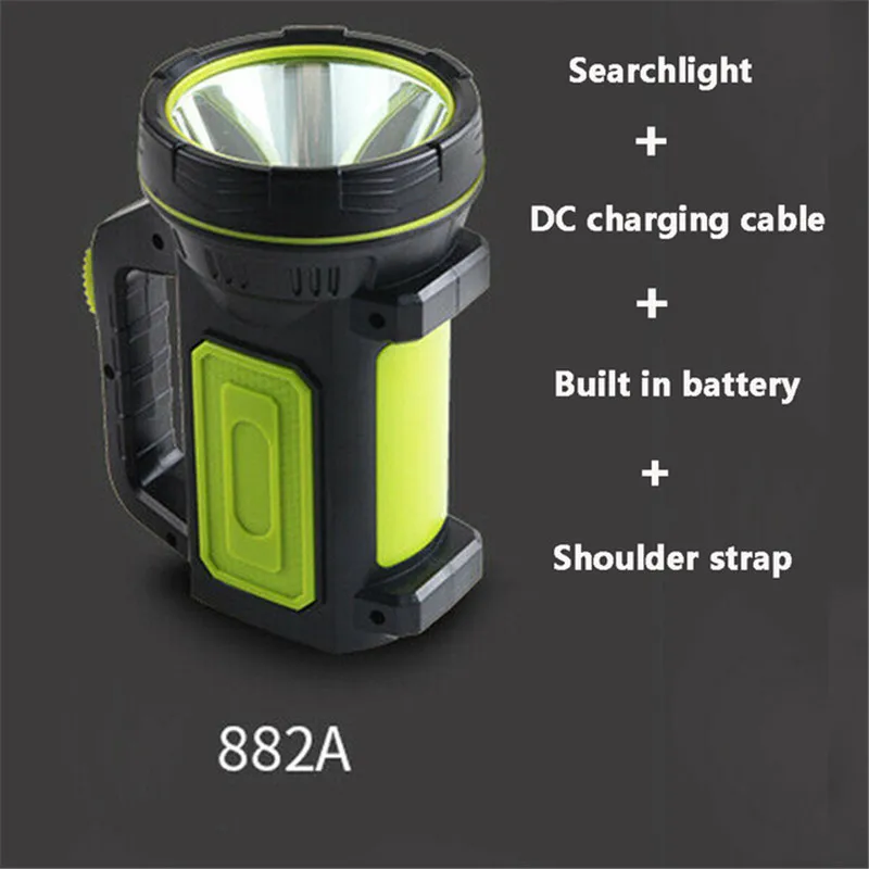 Linterna LED de alta potencia - Portátil - Recargable - 2 modos de iluminación - Ideal para emergencias, senderismo y acampada.