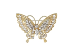 Broche Retro De Mariposa Para Mujer Con Diamantes De Imitación, Antideslizante, Duradero, Para Chaqueta, Camisa, Sombrero.