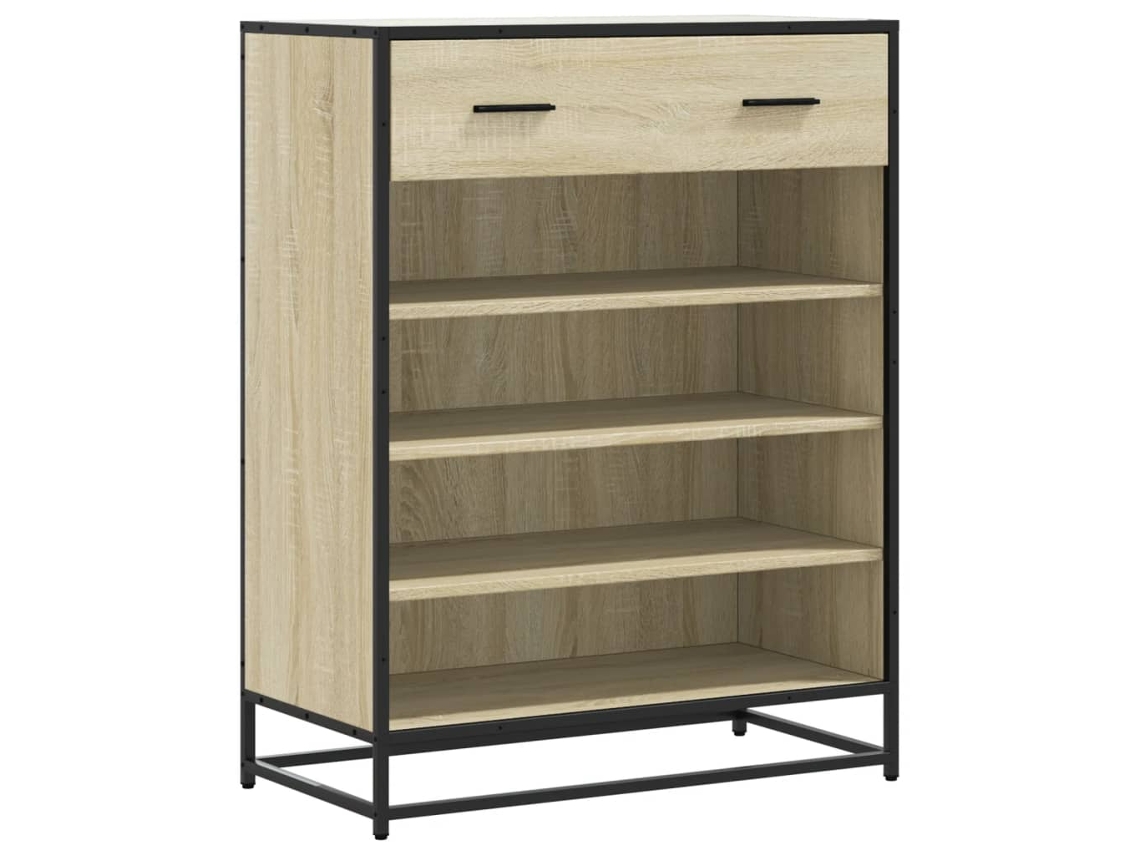 Zapatero de madera y metal, acabado roble, Sonoma MAISON EXCLUSIVE, 75x38x97,5 cm