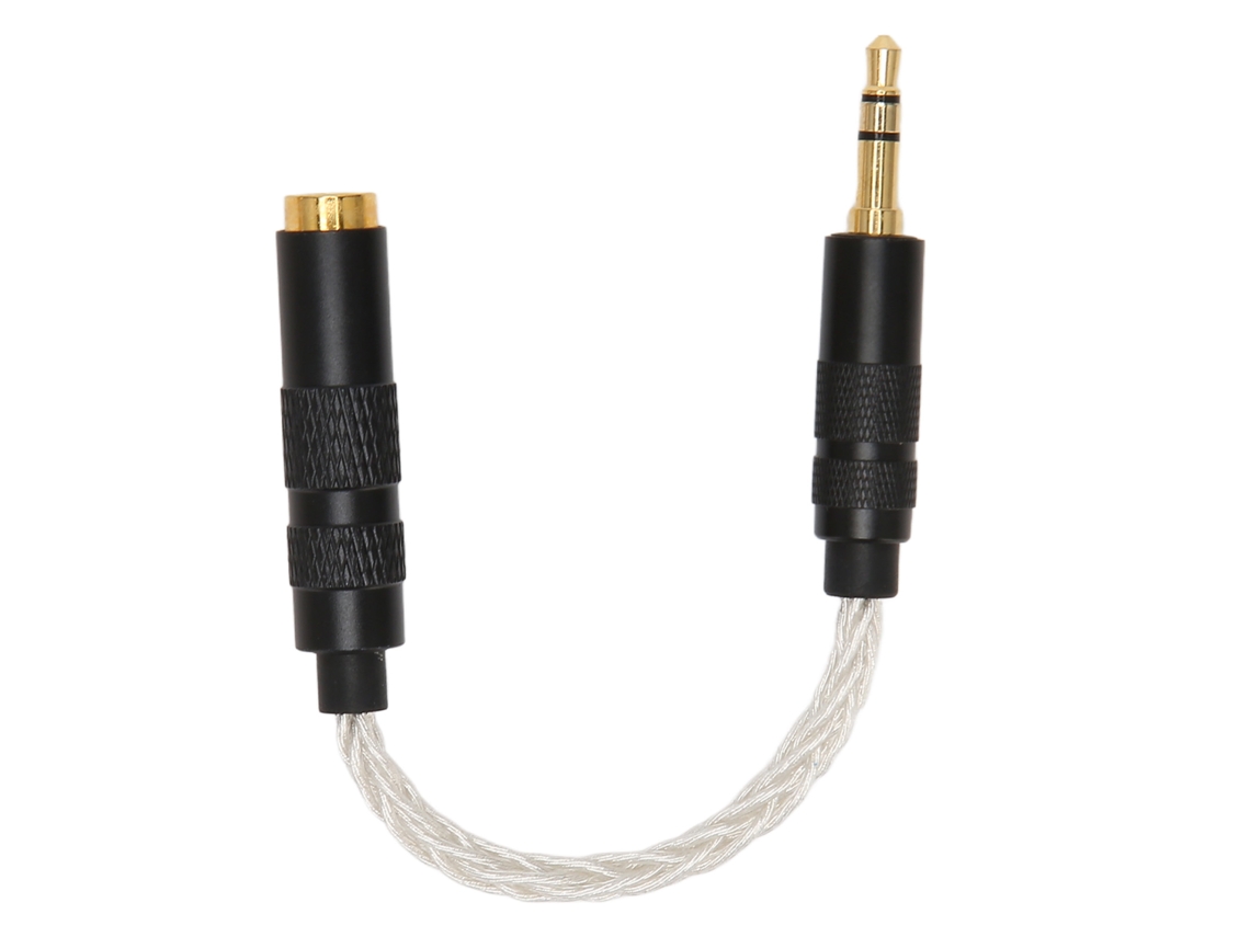Adaptador De Cable Estéreo Balanceado Hembra De 4,4 Mm A Macho De 3,5 Mm Con Conectores Chapados En Oro Y Plata, Portátil.